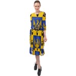 Soto Coat of Arm Ruffle End Midi Chiffon Dress