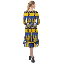 Ruffle End Midi Chiffon Dress 