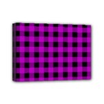 Purple Black Buffalo Plaid Mini Canvas 7  x 5  (Stretched)