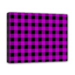 Purple Black Buffalo Plaid Canvas 10  x 8  (Stretched)
