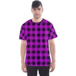 Purple Black Buffalo Plaid Men s Sport Mesh Tee