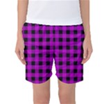 Purple Black Buffalo Plaid Women s Basketball Shorts