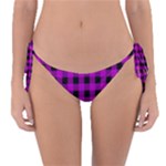 Purple Black Buffalo Plaid Reversible Bikini Bottom