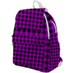 Purple Black Buffalo Plaid Top Flap Backpack