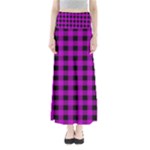 Purple Black Buffalo Plaid Full Length Maxi Skirt