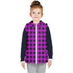 Purple Black Buffalo Plaid Kids  Hooded Puffer Vest