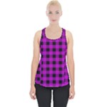 Purple Black Buffalo Plaid Piece Up Tank Top