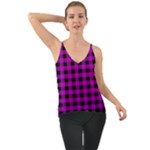 Purple Black Buffalo Plaid Chiffon Cami