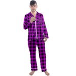 Purple Black Buffalo Plaid Men s Long Sleeve Satin Pyjamas Set