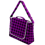 Purple Black Buffalo Plaid Box Up Messenger Bag