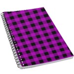 Purple Black Buffalo Plaid 5.5  x 8.5  Notebook