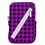 Purple Black Buffalo Plaid Belt Pouch Bag (Small)