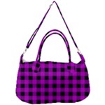 Purple Black Buffalo Plaid Removal Strap Handbag