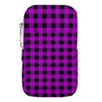 Purple Black Buffalo Plaid Waist Pouch (Large)