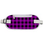 Purple Black Buffalo Plaid Rounded Waist Pouch