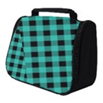 Turquoise Black Buffalo Plaid Full Print Travel Pouch (Small)