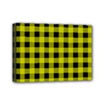 Yellow Black Buffalo Plaid Mini Canvas 7  x 5  (Stretched)