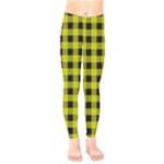 Yellow Black Buffalo Plaid Kids  Leggings