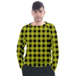 Yellow Black Buffalo Plaid Men s Long Sleeve Raglan Tee