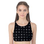 Abstract Black Checkered Pattern Tank Bikini Top