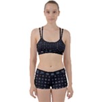 Abstract Black Checkered Pattern Perfect Fit Gym Set