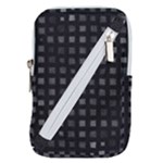 Abstract Black Checkered Pattern Belt Pouch Bag (Small)
