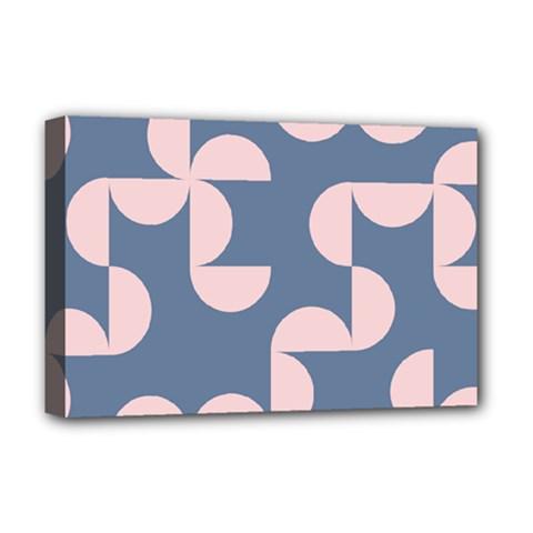 Pink And Blue Shapes Deluxe Canvas 18  x 12  (Stretched) from ArtsNow.com