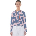 Pink And Blue Shapes Women s Slouchy Sweat