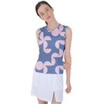Pink And Blue Shapes Women s Sleeveless Sports Top