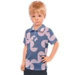 Pink And Blue Shapes Kids  Polo Tee