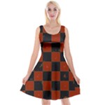 Red and Black Checkered Grunge  Reversible Velvet Sleeveless Dress