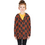Red and Black Checkered Grunge  Kids  Double Breasted Button Coat