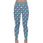 Country Blue Checks Pattern Classic Yoga Leggings