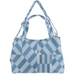 Truchet Tiles Blue White Double Compartment Shoulder Bag