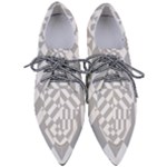 Truchet Tiles Grey White Pattern Pointed Oxford Shoes