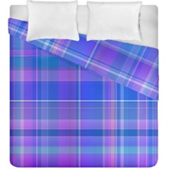 Madras Plaid Blue Purple Duvet Cover Double Side (King Size) from ArtsNow.com