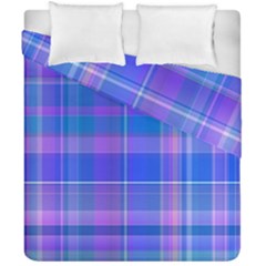 Madras Plaid Blue Purple Duvet Cover Double Side (California King Size) from ArtsNow.com