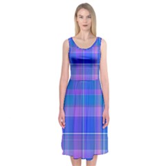 Madras Plaid Blue Purple Midi Sleeveless Dress from ArtsNow.com