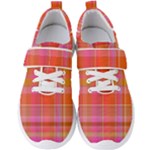 Pink Orange Madras Plaid Men s Velcro Strap Shoes