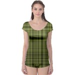 Green Madras Plaid Boyleg Leotard 