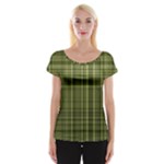 Green Madras Plaid Cap Sleeve Top