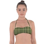 Green Madras Plaid Halter Bandeau Bikini Top