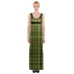 Green Madras Plaid Thigh Split Maxi Dress