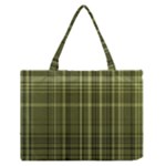 Green Madras Plaid Zipper Medium Tote Bag