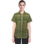 Green Madras Plaid Women s Short Sleeve Shirt