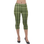 Green Madras Plaid Lightweight Velour Capri Leggings 