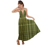 Green Madras Plaid Backless Maxi Beach Dress