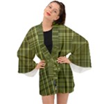 Green Madras Plaid Long Sleeve Kimono