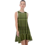 Green Madras Plaid Frill Swing Dress