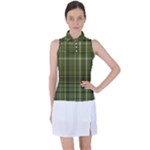 Green Madras Plaid Women s Sleeveless Polo Tee